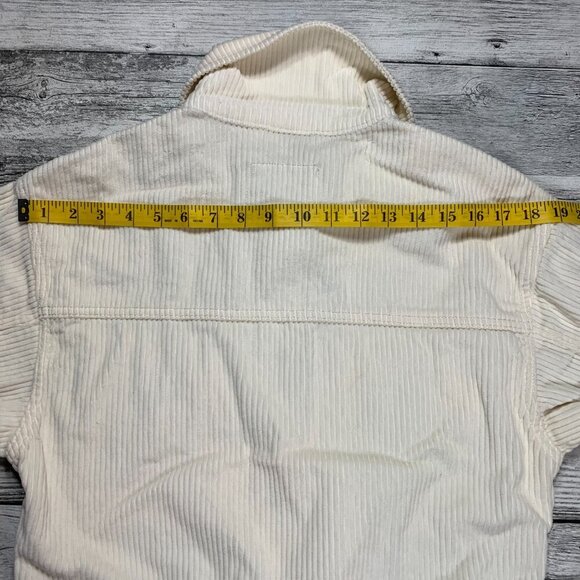 Abercrombie & Fitch Off White Corduroy Cropped Jacket - Picture 10 of 13